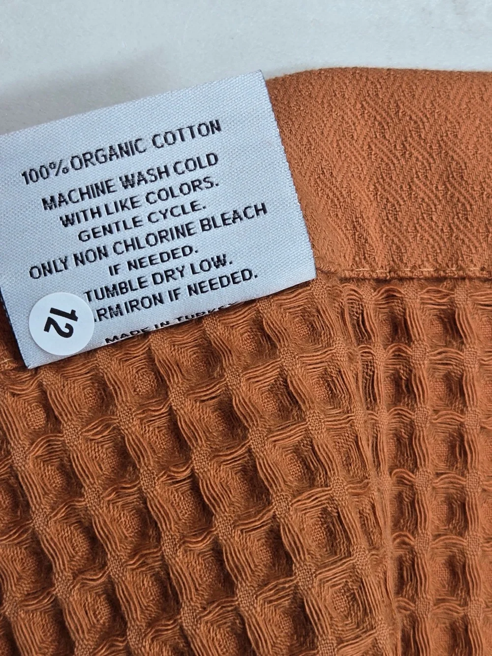 NWT QUINCE Set Of 2 Turkish Waffle Hand Towels Terracotta 8911